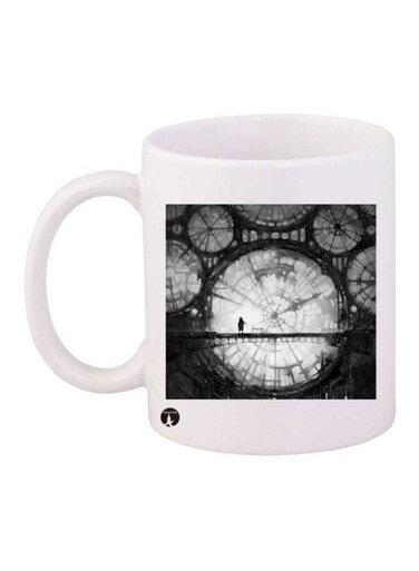 Clock Printed Mug White/Black Standard Size