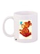Cartoon Printed Coffee Mug White/Orange/Blue 11ounce