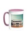 Old Cassette Recorder Printed Coffee Mug Pink/White 11ounce