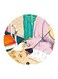 Anime Printed Fridge Magnet Pink/Green/Beige 5.5cm