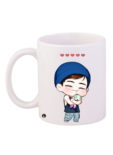 Cartoon Boy Printed Coffee Mug White/Blue/Pink