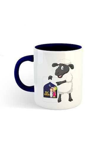 Eid Al-Adha Sheep Printed Mug White/Navy