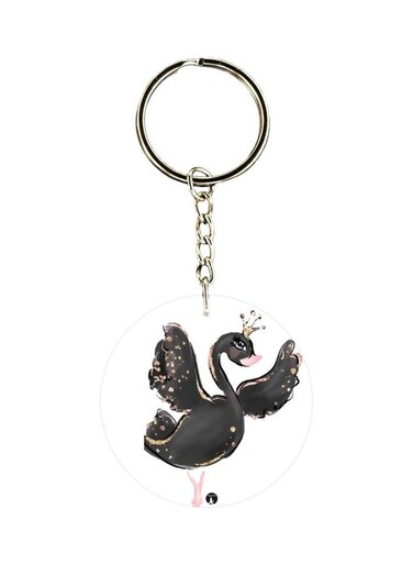 Swan Printed Keychain