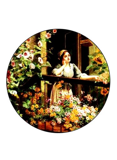 Vintage Art Printed Fridge Magnet Multicolour