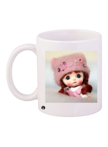 Baby Girl Printed Coffee Mug White/Brown/Pink 11ounce