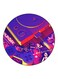 Printed Fridge Magnet Purple/Pink/Yellow 5.5cm