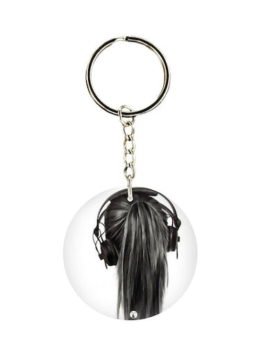 Girl Printed Double Sided Keychain