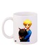 Cartoon Boy Printed Coffee Mug White/Black/Blue 11ounce