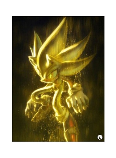 Video Game Sonic Metal Plate Poster Gold/Black 15 x 20cm