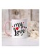 RYN&reg; 1pc "My Love" White Ceramic Coffee Mug with Red Heart Design - Dishwasher Safe, Insulated Cup for Home &amp; Travel - Ideal Gift for Valentine's Day, Birthdays, Christmas, Thanksgiving, Coffee Cup PINK