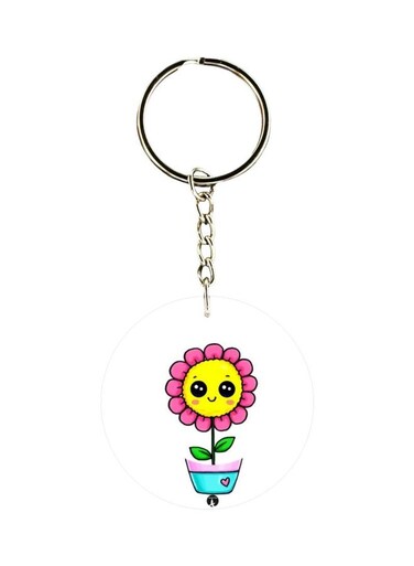 Cartoon Printed Single Sided Pocket Keychain