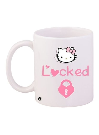 Printed Coffee Mug White/Pink 11ounce