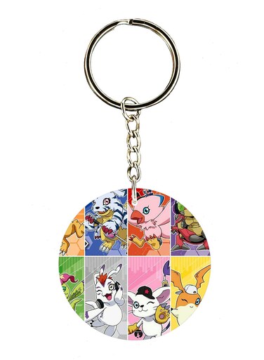 Double Sided Anime Digimon Printed Keychain