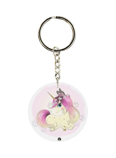 Double Sided Unicorn Printed Keychain