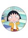 Anime Chibi Maruko Chan Theme Printed Fridge Magnet Blue/White/Yellow