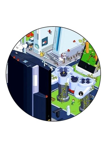 Consoles Printed Fridge Magnet Round Multicolour