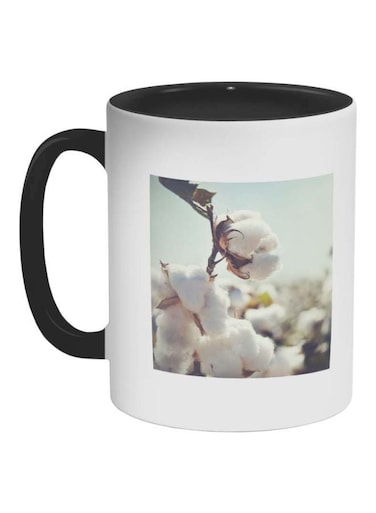 Cotton Tree Printed Coffee Mug Black/White/Brown 325ml