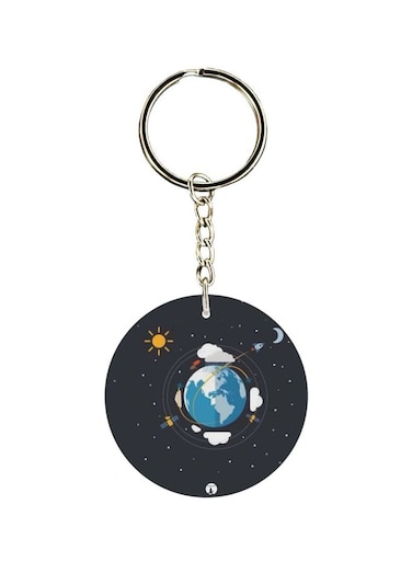 Earth Printed Double Sided Keychain