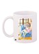 Anime Girl Printed Ceramic Coffee Mug White/Beige/Blue 11ounce