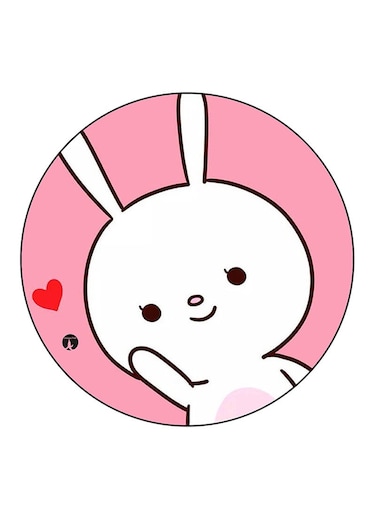 Rabbit Printed Fridge Magnet Round Multicolour