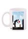Pooh Cartoon Printed Coffee Mug White/Black/Blue 11ounce