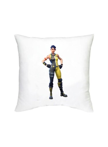 Fortnite Printed Decorative Cushion White/Beige/Yellow 16x16inch
