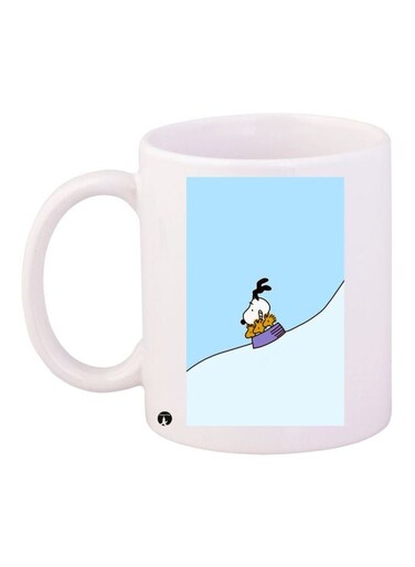 Snoopy Printed Coffee Mug White/Blue/Purple 11ounce