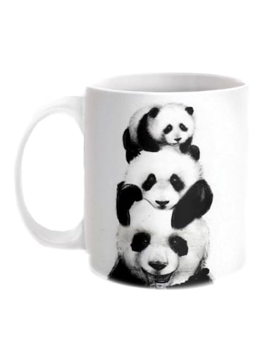 Pandas Printed Coffee Mug White/Black