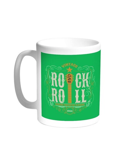 Rock And Roll Printed Coffee Mug White 11ounce