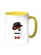 Hat And Mustaches Printed Coffee Mug White/Yellow 11ounce
