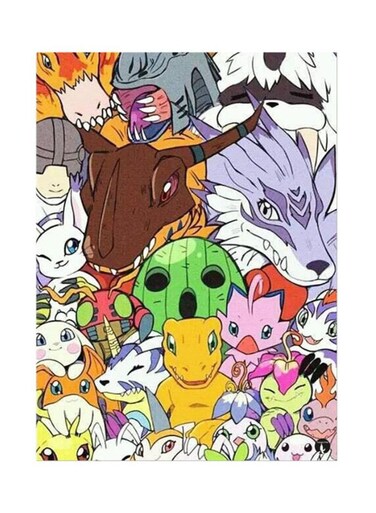 Metal Plate Of The Anime Digimon Poster Multicolour