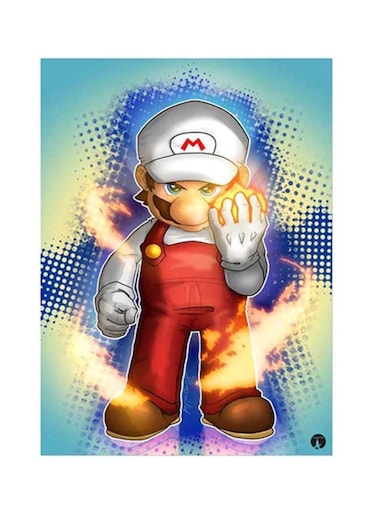 Video Game Super Mario Metal Plate Poster Red/White/Blue 15x20cm