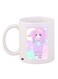 Doll Printed Coffee Mug White/Pink/Blue 11ounce