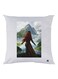 Mountain Printed Cushion polyester White/Green/Brown 30x30cm