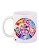 Cartoon Printed Coffee Mug White/Pink/Blue 11ounce