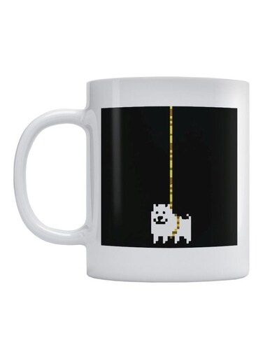 Pixel Art Printed Mug White/Black/Yellow
