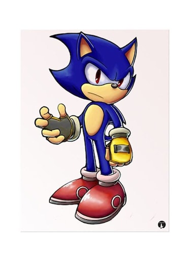 Sonic Metal Plate Poster Blue/Yellow/Red 15x20cm