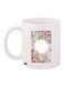 Decorative Printed Ceramic Coffee Mug White/Beige/Pink 11ounce