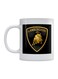 Lamborghini Logo Printed Coffee Mug White/Black/Gold 350ml