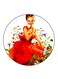 Vintage Art Printed Fridge Magnet Multicolour