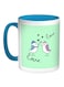 Love Birds Printed Coffee Mug Light Green/White/Blue 11ounce