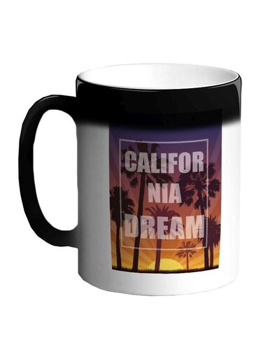 California Dream Printed Colour Changing Coffee Mug Black 11ounce