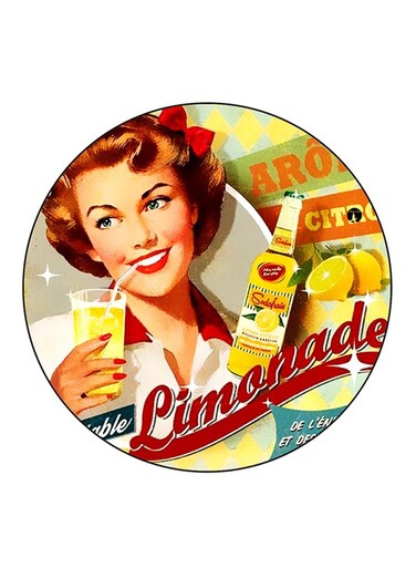 Vintage Art Printed Fridge Magnet Multicolour