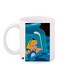 Cartoon Printed Coffee Mug White/Blue/Yellow 11ounce