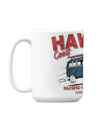 Premium Printed Ceramic Coffee Mug White/Red 350ml