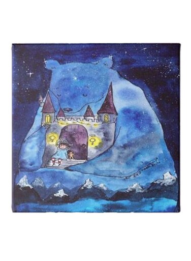 Cartoon Pattern Hidden Frame Canvas Wall Painting Multicolour 50 x 50cm