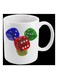 3D Printed Ceramic Mug White/Green/Blue
