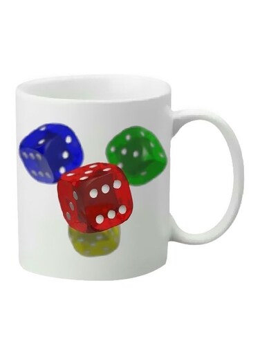 3D Printed Ceramic Mug White/Green/Blue