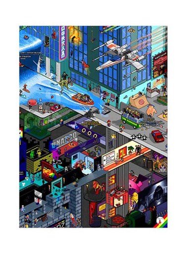 City Metal Plate Poster Multicolour 15x20centimeter