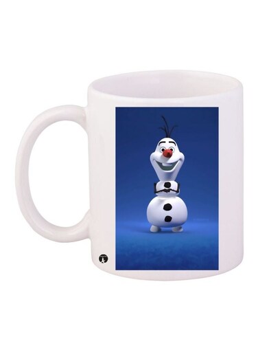 Olaf Printed Coffee Mug White/Blue/Black 11ounce